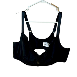 Deesse Lingerie Black Lace Underwire Bra Size 48C